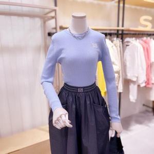 [시에로]  SK2KTF44M_라운드넥 골지 니트탑