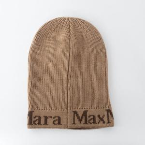 막스마라 니트 모자 울 바라클라바 비니 카멜 브라운 45760224