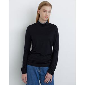 닥스 여성 24FW 반값세일울100% 네이비 레이어드 니트 배색 긴소매 하프넥 티셔츠 DLTS4D805N3