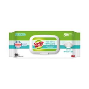 3M 스카치브라이트 주방용 세정티슈 베이킹소다 40매-