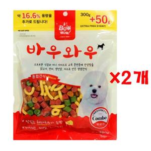 바우와우 혼합 350g X 2개 져키 애견간식 강아지간식