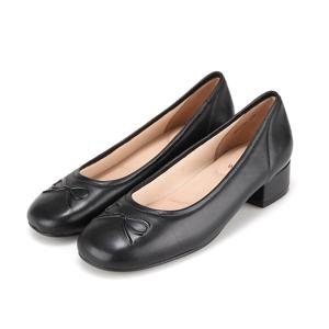 [바바라(슈즈)]양가죽 양각리본 포인트 데일리 쿠션 펌프스 3CM BBH555BK