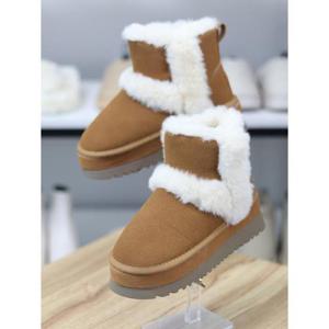 바이로쏘 세이브존06 퍼트리밍 안감 스웨이드 통굽 5cm 앵클부츠 (BY)24F12265BD1