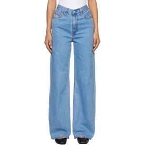 25 FW 리바이스 여성 블루 립케이지 와이드 핏 데님 진 242099F069009