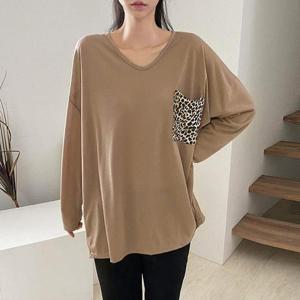 빅사이즈 412 V넥호피포켓긴팔티셔츠 DNOK337