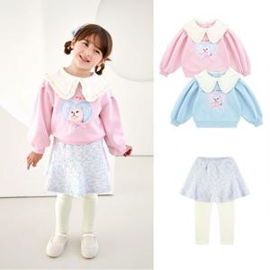 [월튼키즈]미야옹카라기모티셔츠+멜로우트위드융기모치렝스세트