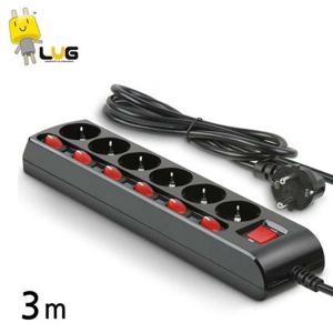 러그박스 멀티탭 6구 개별접지 3M-블랙