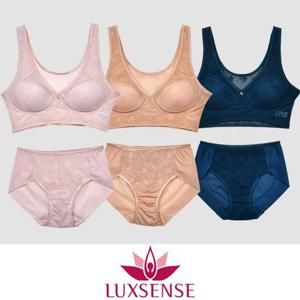 (럭센스)플라워 노와이어 몰드 B컵 브라팬티