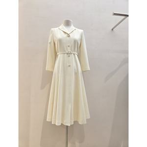 숲  (SB3OPM3) 벨티드 7부소매 카라넥 원피스