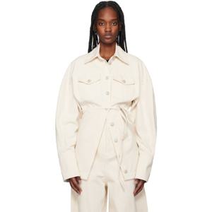 25 FW 스포트막스 여성 오프 화이트 비블리오스 데님 재킷 251301F060001