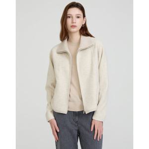 닥스 여성 25SS 캐시미어아이보리 멜란지 하이넥 집업 자켓 DLJA5A103IV