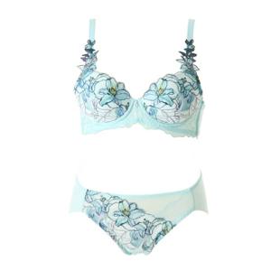 와코루 화사하고 고급스러운 플라워자수 브라햄팬티세트 WBR1957ABWPT1957H