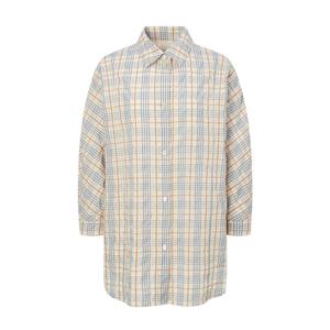 닥스 여성 25SS 시어서커베이지 체크 7부 셔츠 DLSH5BE33I2