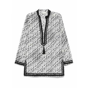[TORY BURCH] 라프리마 여성 Tunics 프린트 실크 Tory Tunic 168913113 화이트 /8