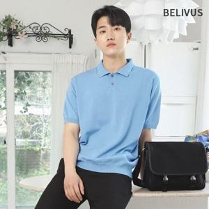 빌리버스 남성 여름 무지 카라티 반팔니트 BRE044