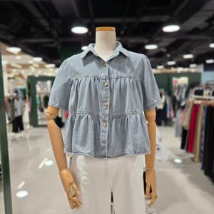 [멜로디가든]데님 캉캉 반팔 남방 (M25M5B112 라이트블루)_CA