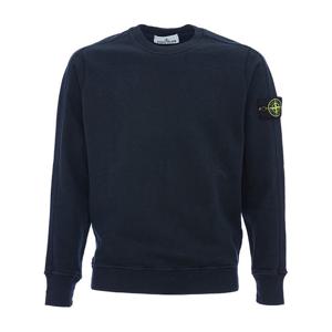 스톤아일랜드 로고 패치 크루넥 맨투맨 네이비 801566060 V0020