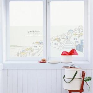 아트박스/낭만창고 dgcn005-산토리니-무점착 반투명 창문시트지