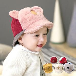 아트박스/엠케이 양면코알라 코듀로이 뽀글 아동 캡모자 314018