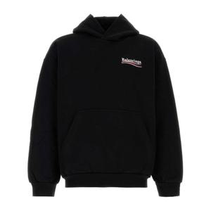 발렌시아가 블랙 프론트 캥거루 포켓 후드티 767877TKVI9 1070