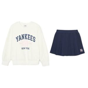 MLB키즈반바지 NQK 7FS2V0341-50NYS VARSITY 여아 맨투맨 세트