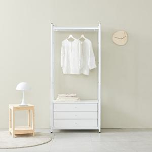 N101 3단 스틸 시스템행거 서랍형B 2colors