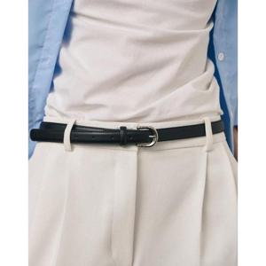 선물포장  (DBBE5F746BK) 블랙 소가죽 슬림 비조 여성벨트