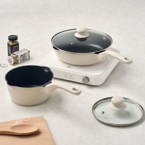 [모던하우스] 손이 자주가는 인덕션겸용 냄비웍 2P세트 편수18+웍26 아이보리