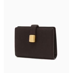 [헤지스ACC] [H-NUT] 버건디 H-NUT 장식 소가죽 반지갑 HIWA5F631D3