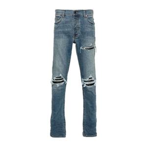 아미리 블루 데님 디스트레스 리핑 니 슬림 핏 진 PXMD001 DARK