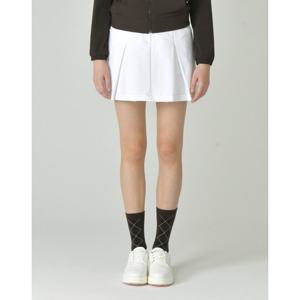 헤지스 골프 여성 25FW 화이트 여성 데님 플리츠 스커트 HWSK5C511OW