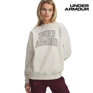 [언더아머(백)]여성 오버사이즈 UA 라이벌 플리스 바시티 크루 맨투맨 6007880-110