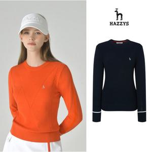 [헤지스골프] 헤지스여성 혿겹 긴팔 라운드니트 평상겸용 골프니트 HWSW5C614