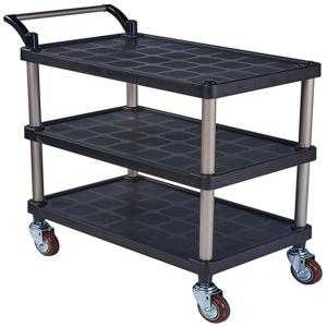 서빙카 플라스틱 3단 대 회색(소폭)바퀴 써빙 카트 식당 업소용 구르마