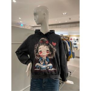 르니앤맥코이 리본진주 브로치 소녀 후드티셔츠 (MM11TS006FJY)