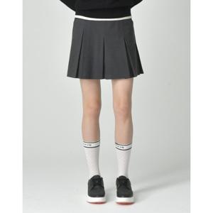 헤지스 골프 여성 25FW 차콜그레이 여성 에센셜 윈터 플리츠 스커트 HWSK5D701CG