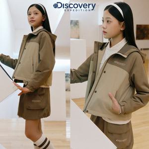 디스커버리키즈 DKTR26054 여아 우븐 후드 자켓 바람막이