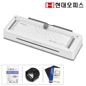 [현대오피스] 소형 가정용 A4 코팅기 PL-2404ZC+재단기 4롤러 걸림제거 예열제로타임
