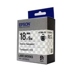 엡손 라벨테이프 ST18K-PX 투명 라벨지/18mmx9M 검정글씨 (1개)