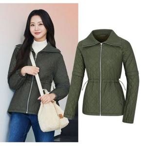 [콜핑]LD18 여성 겨울 양소매 탈부착가능한 퀼팅 스트링 패딩자켓  KVJ6514W