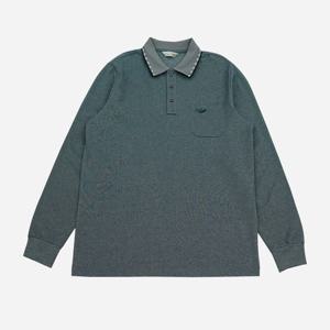 [크로커다일남성]피케조직 투톤 자카드 요꼬 카라티 CDAABTP1702