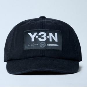 26 SS Y3 X 네이버후드 로고 패치 코튼 베이스볼 캡 블랙 KA0609