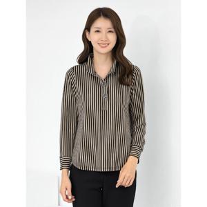 [모슬린]엄마옷 스트라이프 카라 긴팔 블라우스 509FGH067 마담/