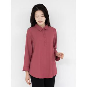 [모슬린]엄마옷 카라 반오픈 블라우스 515FGH582 마담/중년여성/
