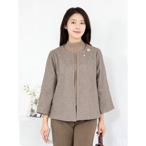 [모슬린]엄마옷 헤링본 라운드 망토자켓 515FGH534 마담/중년여