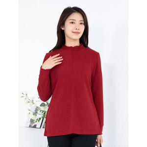 [모슬린]엄마옷 펄 무지 반폴라 긴팔티셔츠 515FGH254 마담/중년