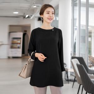 [모슬린]엄마옷 사각보석 라운드 블라우스 515FGH159 마담/중년