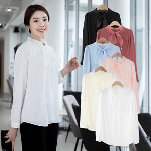 [모슬린]엄마옷 미니 타이 블라우스 515FGH058 마담/중년여성/빅