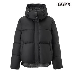 GGPX 데일리 데님 레이어드 하이넥 후드 패딩 점퍼 (GPDJJ025D)