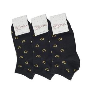 [S5Y099Z]하트문양 예쁜양말 단목양말(검정 3족)